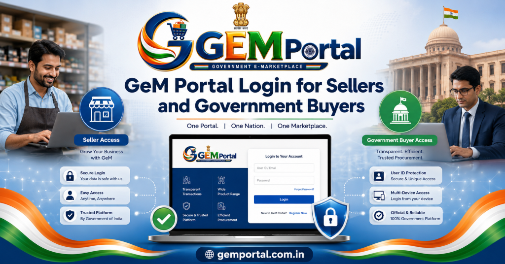 GeM Portal Login for Sellers and Government Buyers