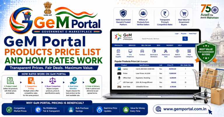 GeM Portal Products Price List and How Rates Work