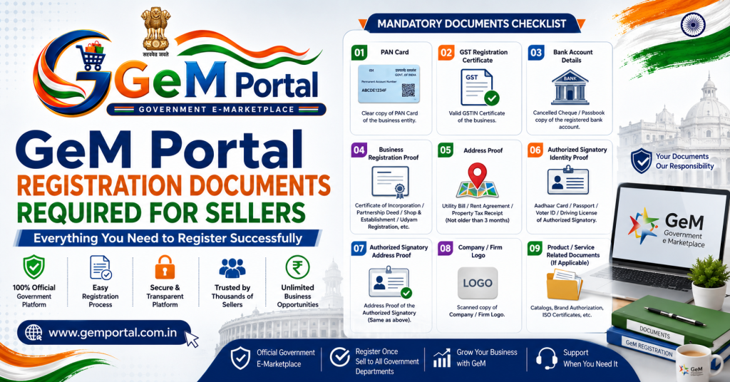 GeM Portal Registration Documents Required for Sellers