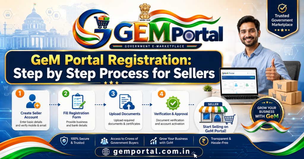 GeM Portal Registration Step by Step Process for Sellers GeM Portal Registration Step by Step Process for Sellers